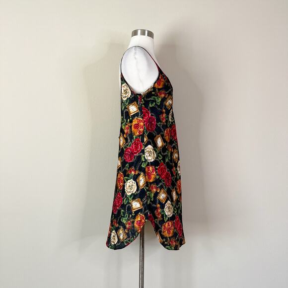 Vintage | 90s Amelia’s Floral Chain Print Lace Low Open Back Lingerie Night Gown - Picture 5 of 8